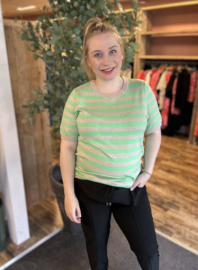 Kclizzy striped pullover feather gray mel/green