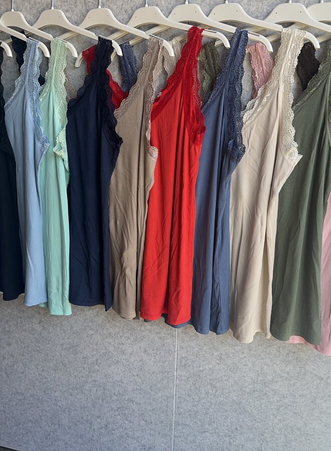 Top v hals kant (meerdere kleuren)