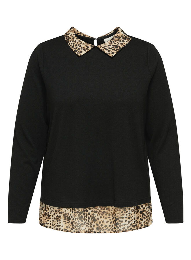 CARALBA LS MIX TOP JRS Black Woven LEO