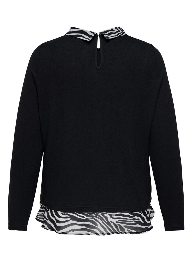 CARALBA LS MIX TOP JRS Black Woven zebra