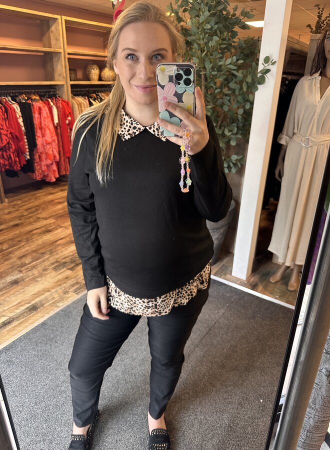 CARALBA LS MIX TOP JRS Black Woven LEO