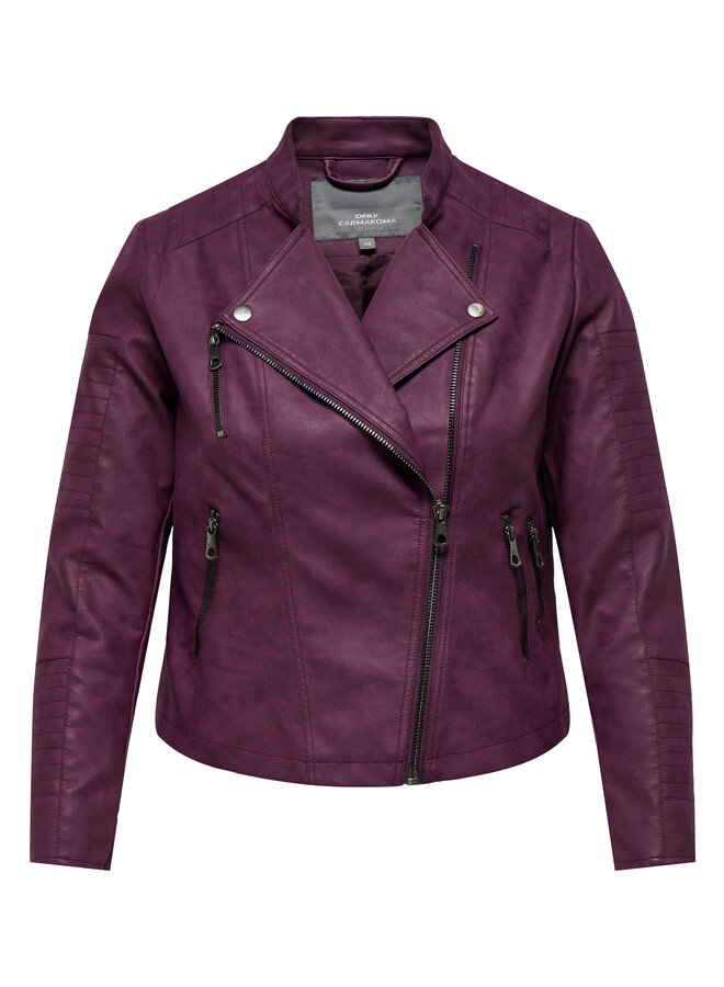 CARAVANA FAUX LEATHER BIKER OTW Mauve Wine