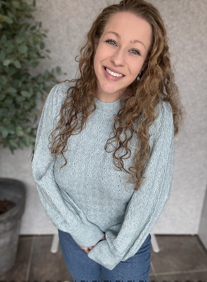 CARKATIA LS STRUC PUFF O-NECK KNT Arona/Melange