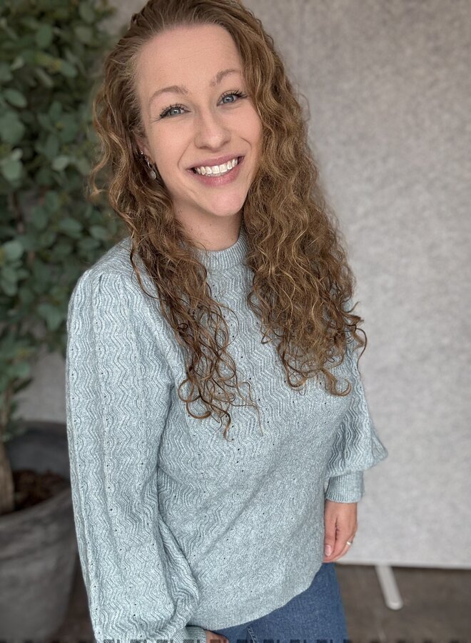 CARKATIA LS STRUC PUFF O-NECK KNT Arona/Melange