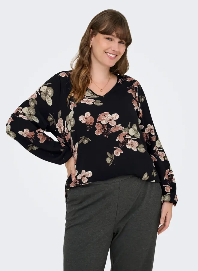 CARVICA LIFE L/S V-NECK TOP WVN NOOS black/NOOS AUTUM