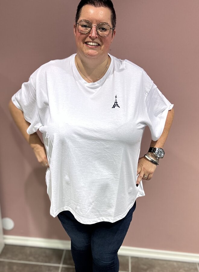 PCALFI FASTTRACK SS OVERSIZE TEE QX Bright White/Small Eiff