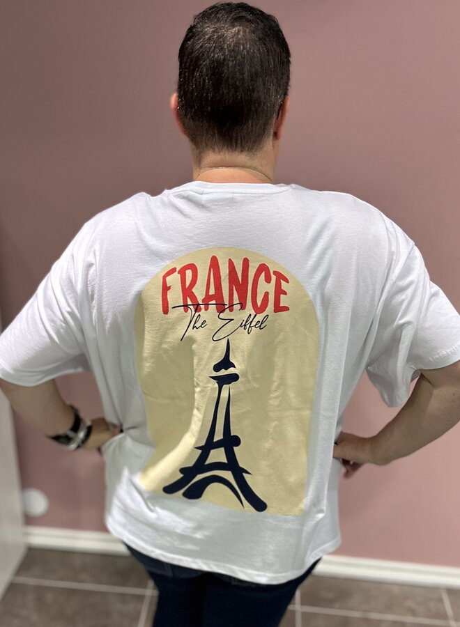 PCALFI FASTTRACK SS OVERSIZE TEE QX Bright White/Small Eiff