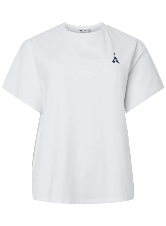 PCALFI FASTTRACK SS OVERSIZE TEE QX Bright White/Small Eiff