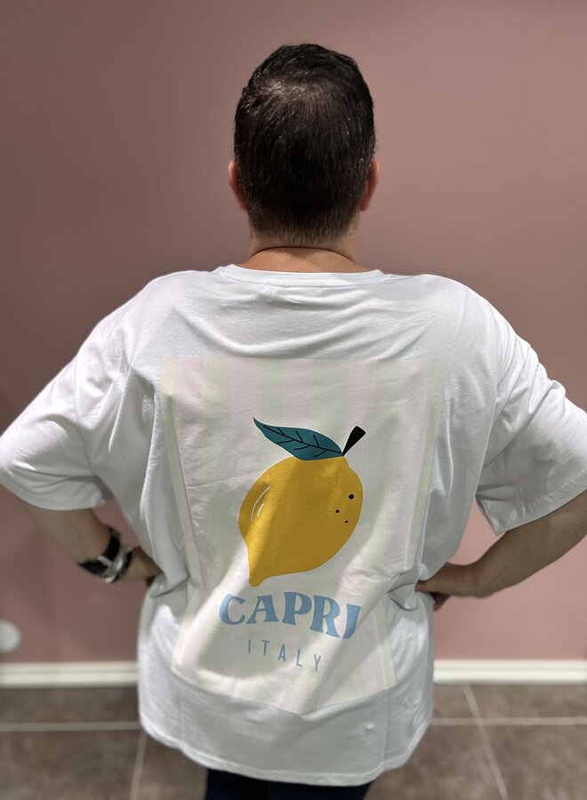 PCALFI FASTTRACK SS OVERSIZE TEE QX Bright White/Small Lemon