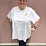 PCALFI FASTTRACK SS OVERSIZE TEE QX Bright White/Small Lemon