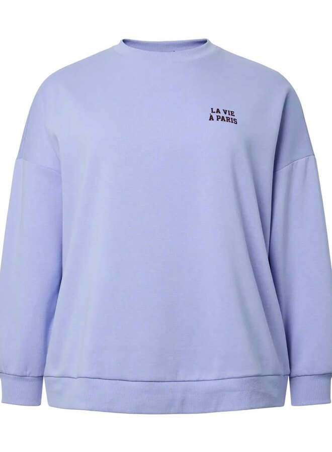 PCFILI LS O-NECK OVERSIZED SWEAT JRS QX Baby Lavender/Front Print