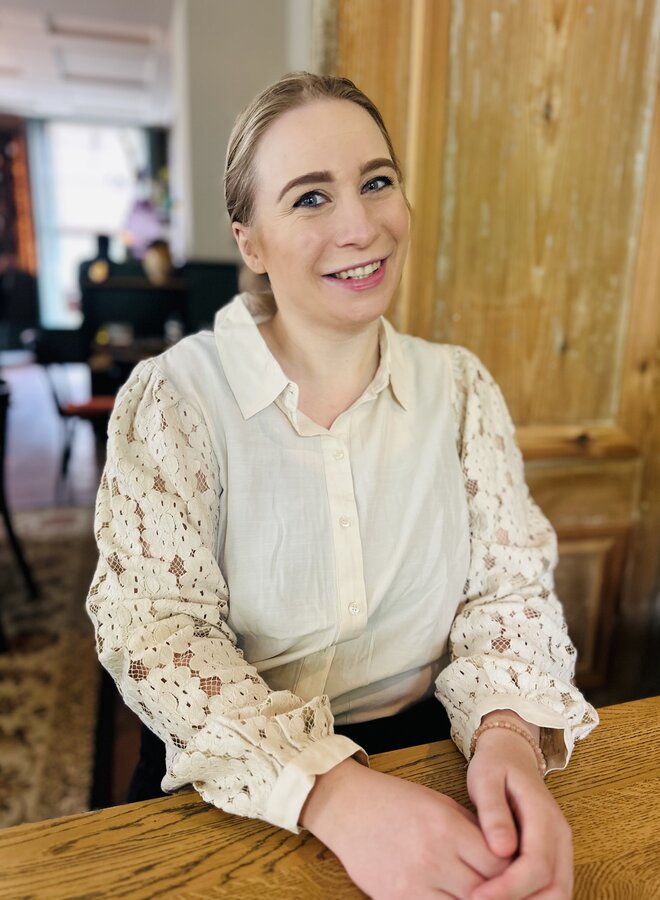 VMCFABENA L/S SHIRT WVN BTQ GA CUR Birch