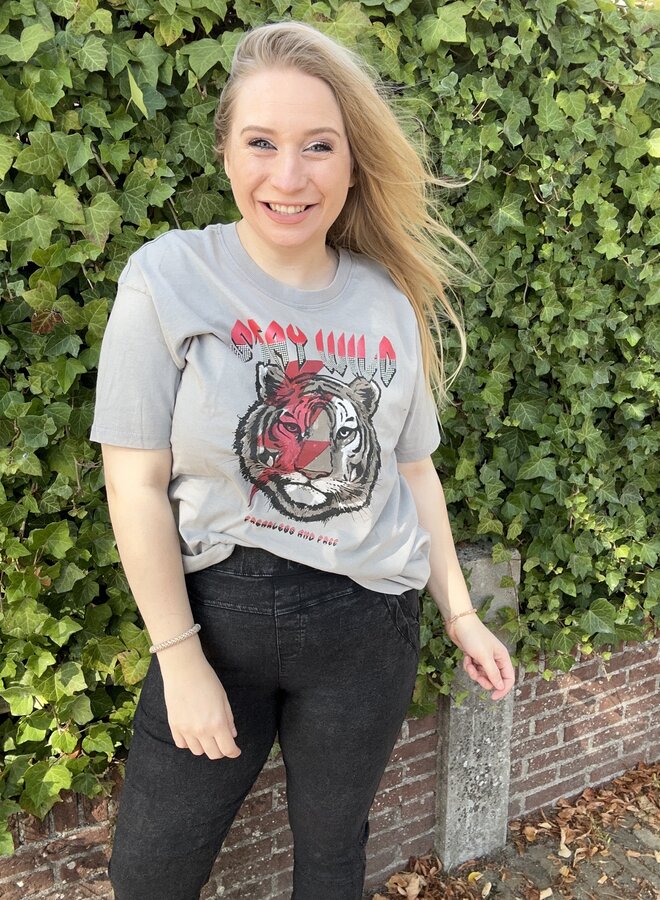 CARTICO LIFE SS RELAXED O-NECK TEE JRS Ultimate Grey/STAY WILD