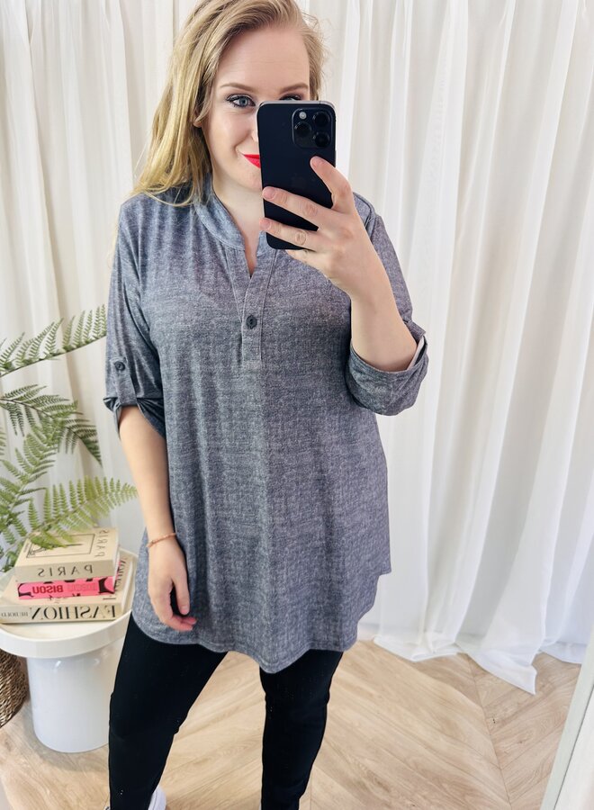 Blouse B-9001 Spijker grijs
