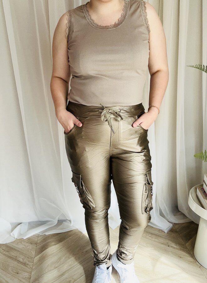 Metallic cargo broek (meerdere kleuren)