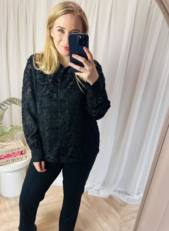 PCMIARA LS SHIRT WVN BC QX Black