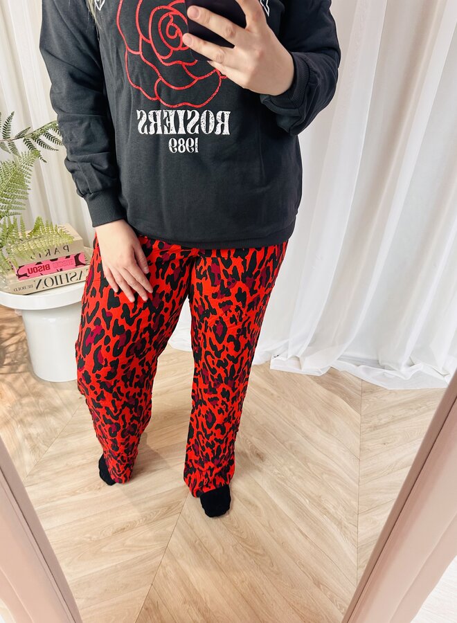 CARHARMONY LIFE WIDE PANTS BS Poppy Red/AOP UPSCALED LE