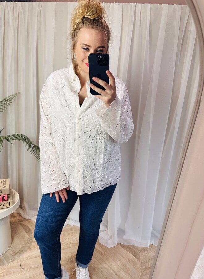 Blouse broderie creme