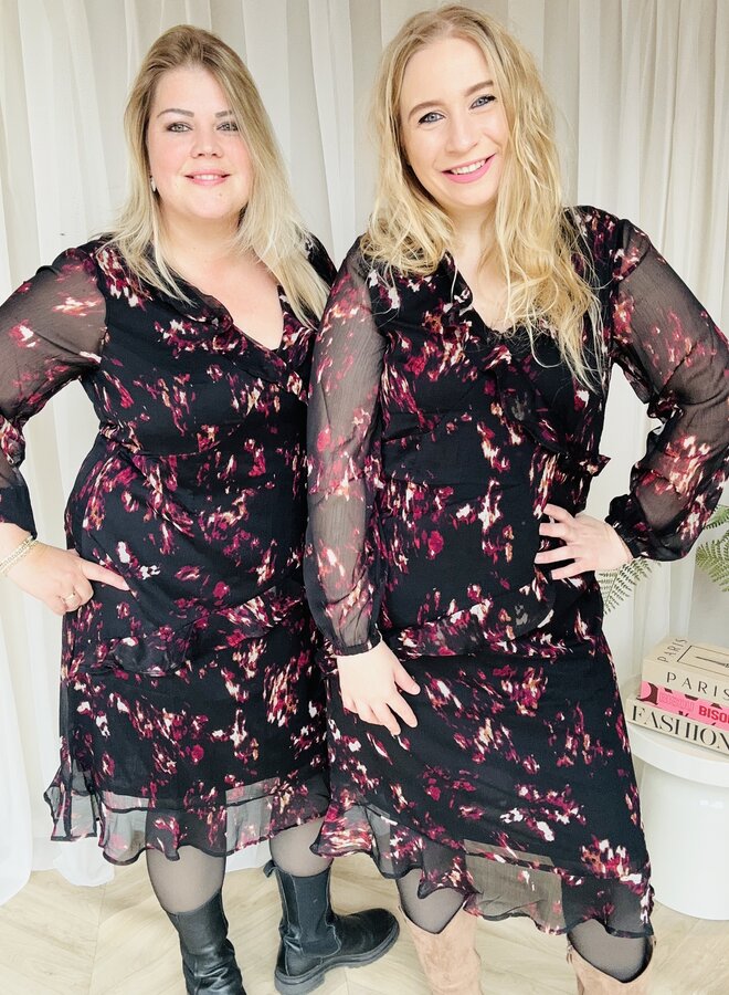 CARINDIGO LIFE LS CALF DRESS AOP BF Black SPOTLIGHT