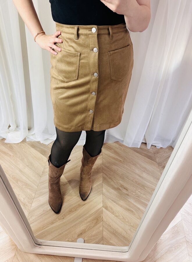 CARAMAZING-STINA FAUX SUEDE SKIRT Cocoa Creme
