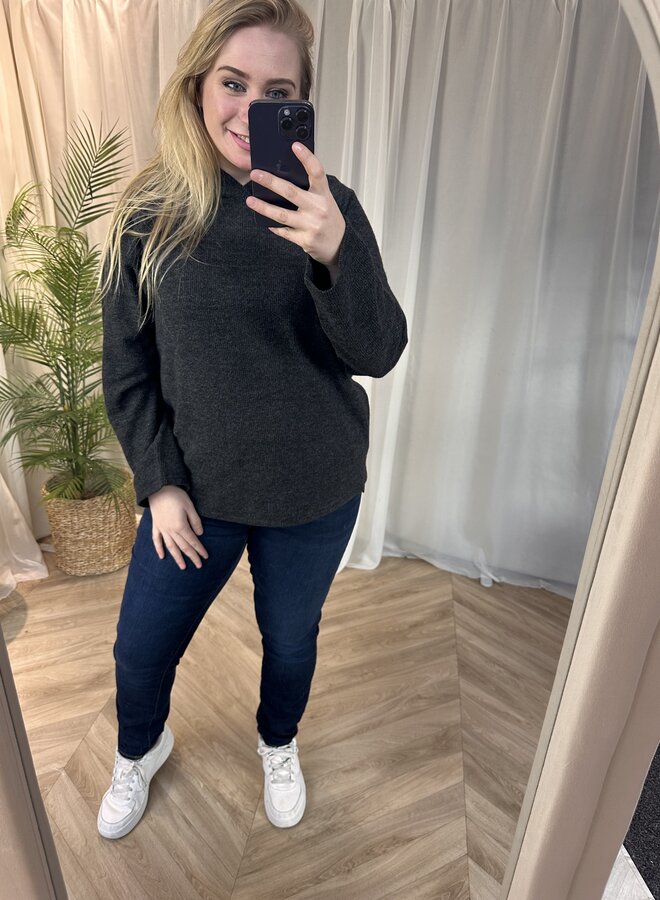 CARBIZZY L/S HOODIE JRS Dark Grey Melange