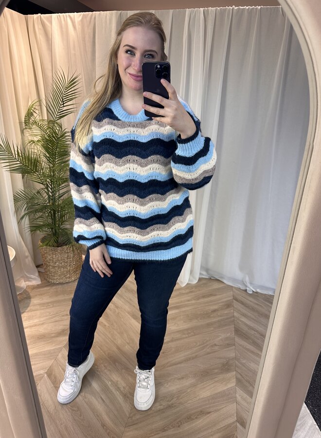 VMCDOJA LS O-NECK PULLOVER BOO CUR Glacier Lake/W. MOON RO