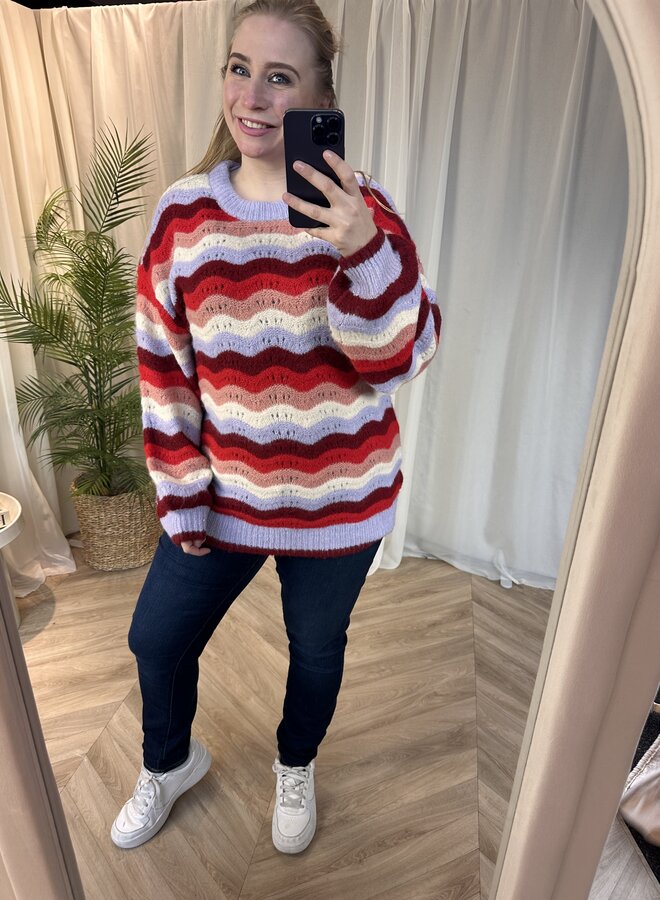 VMCDOJA LS O-NECK PULLOVER BOO CUR Baby Lavender/W. SYRAH/R