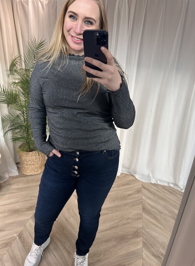 CARIDOL LIFE EMMA L/S ONECK GLT JRS NOOS Black/Silver GLITTER