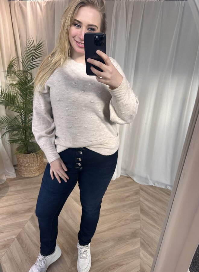VMCFRANCESCA LS O-NECK PULLOVER BOO Birch/MELANGE