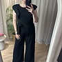 CARSTINNA S/L FRILL WIDE LEG JUMPSUIT BLACK