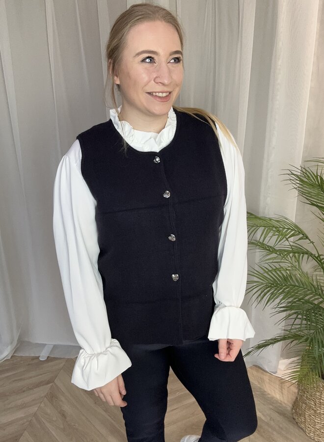 CARIBI BUTTON SL VEST KNT