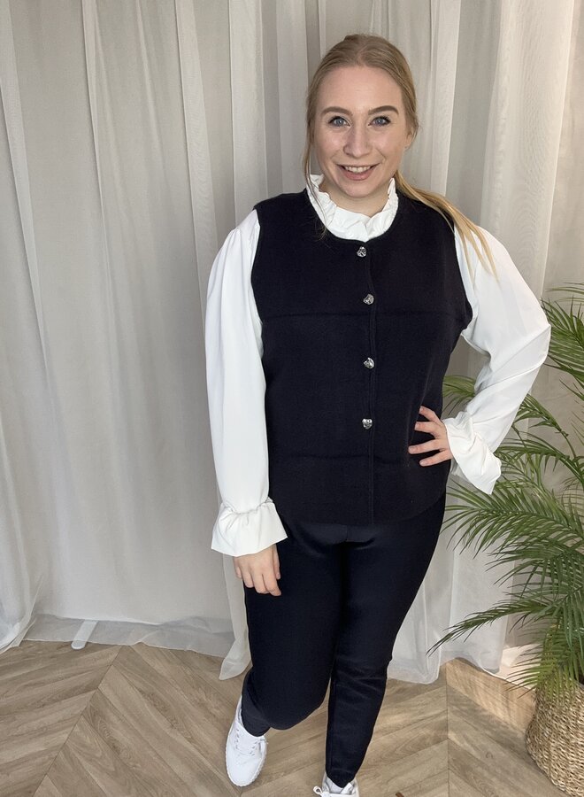 CARIBI BUTTON SL VEST KNT