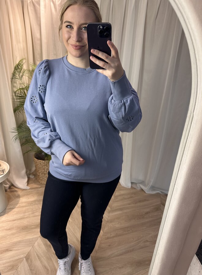 CARFEMME L/S PUFF EMBROIDERY UB SWT NOOS