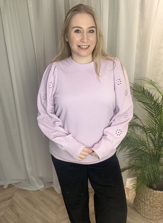 CARFEMME L/S PUFF EMBROIDERY UB SWT NOOS Winsome orchid