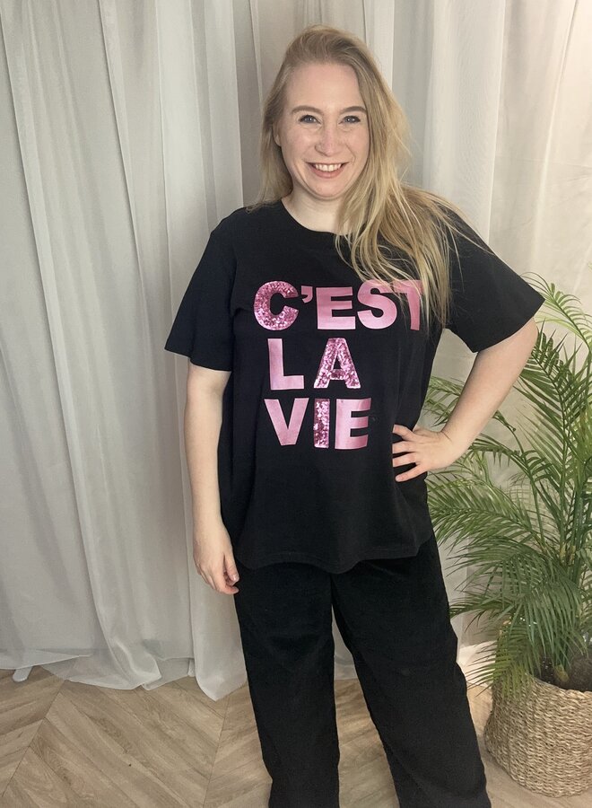 CARRIRI 2/4 O-NECK BOXY TEE JRS Black_CEST LA VI-Winetasting_ICO