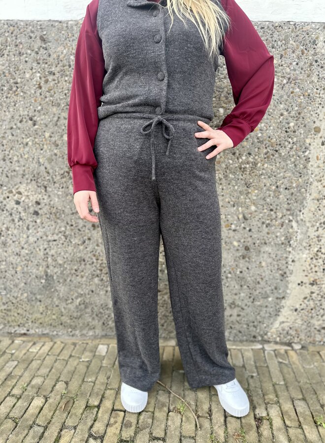 CARKAYA LIFE WIDE PANTS JRS Dark Grey Melange