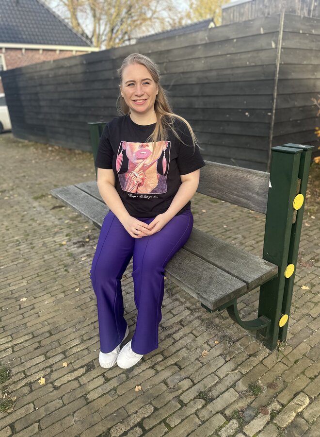 CARCHRISTA S/S O-NECK JEANS FIT TEE JRS Black/PARTY GIRL