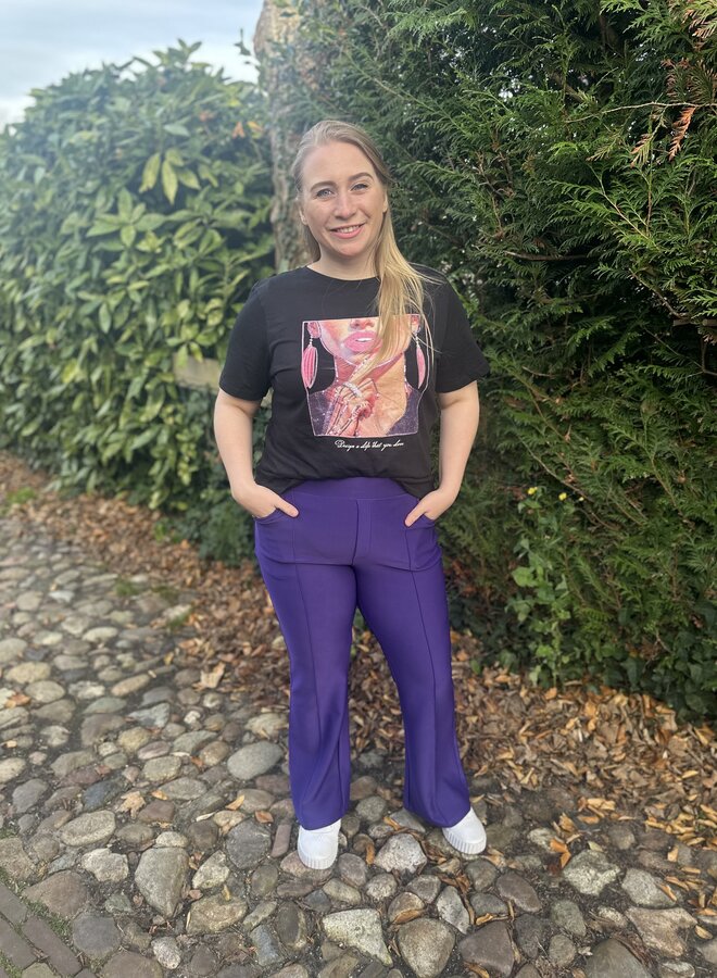 CARCHRISTA S/S O-NECK JEANS FIT TEE JRS Black/PARTY GIRL