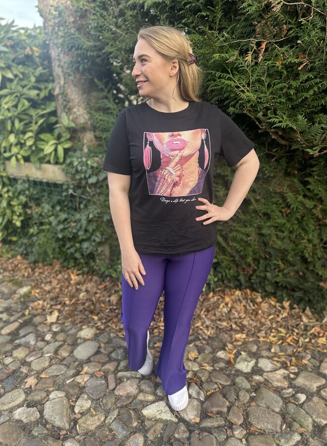 CARCHRISTA S/S O-NECK JEANS FIT TEE JRS Black/PARTY GIRL