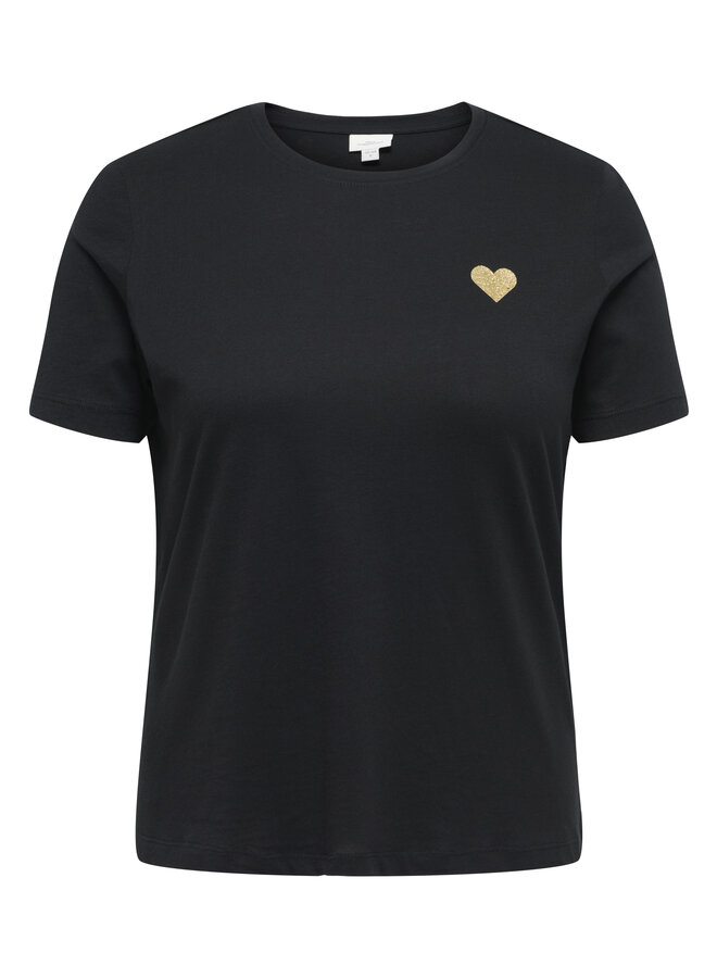 CARKITA S/S LOGO TOP JRS NOOS Black/GOLD GLITT