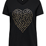 CARLYDIA LIFE SS V-NECK REG TEE JRS Black/heart