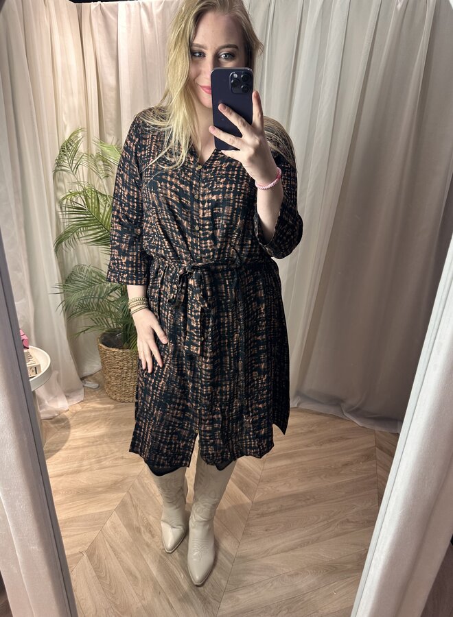 CARTILLI LIFE 3/4 SHIRT BLK DRESS AOP Black/MINI TIE D