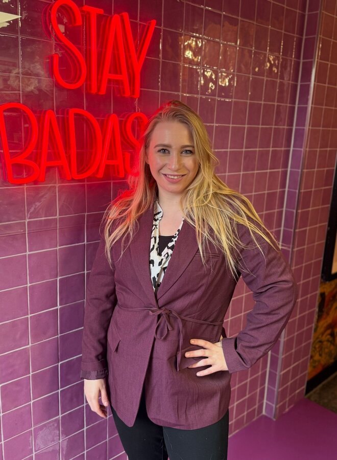 CARHATTIE LIFE L/S BELT BLAZER Mauve Wine/MELANGE