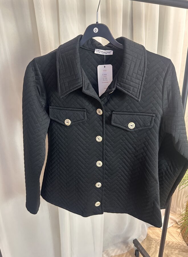 Jasje K-2402 zwart vissengraat