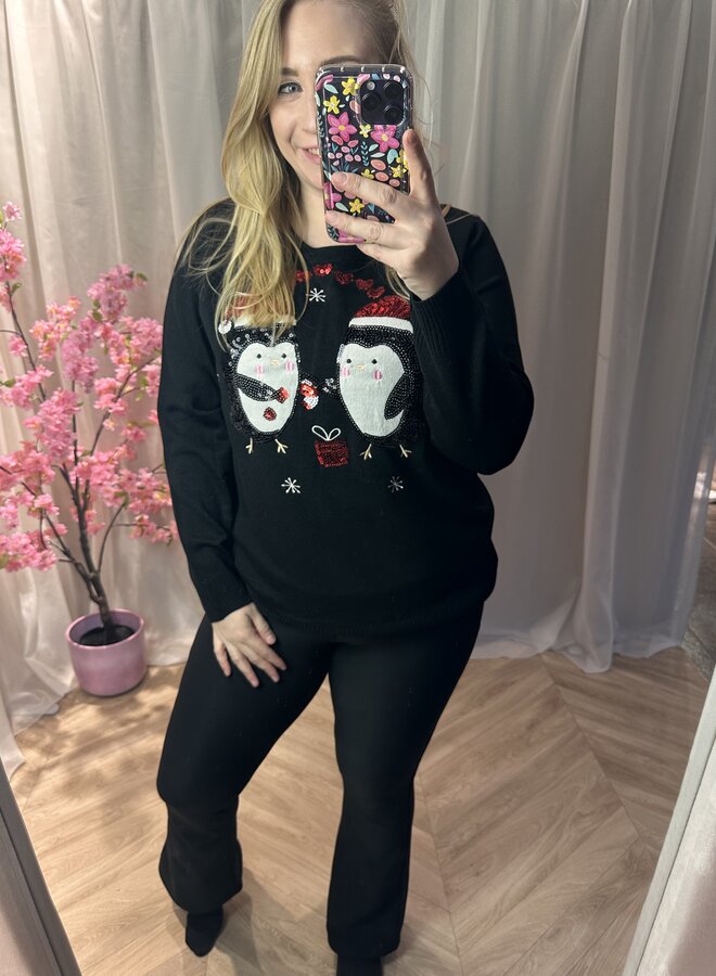 CARXMASHINE LS ONECK KNT Black/penguin