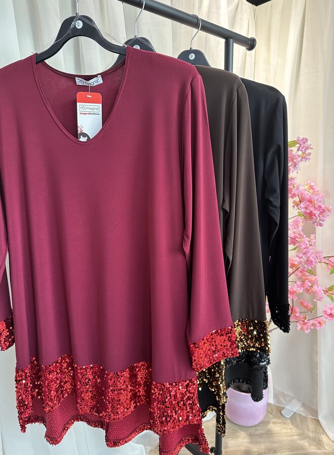 C-2523 Magna Tuniek Glitter ( meerdere kleuren)