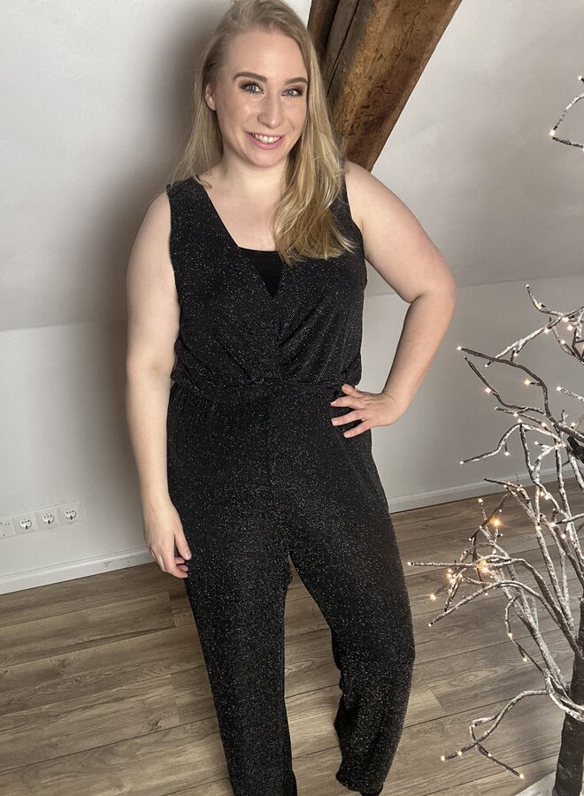 CARLADY SL V-NECK JUMPSUIT JRS Black silver