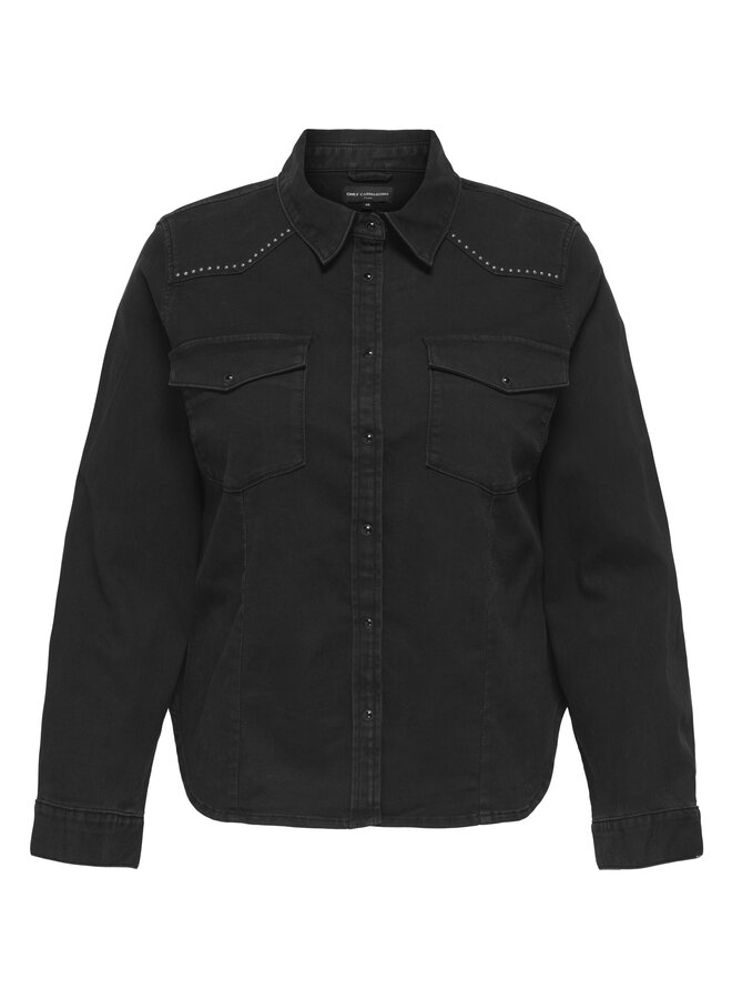 CARSASIA L/S FIT STUD DNM SHIRT AKM Black Denim