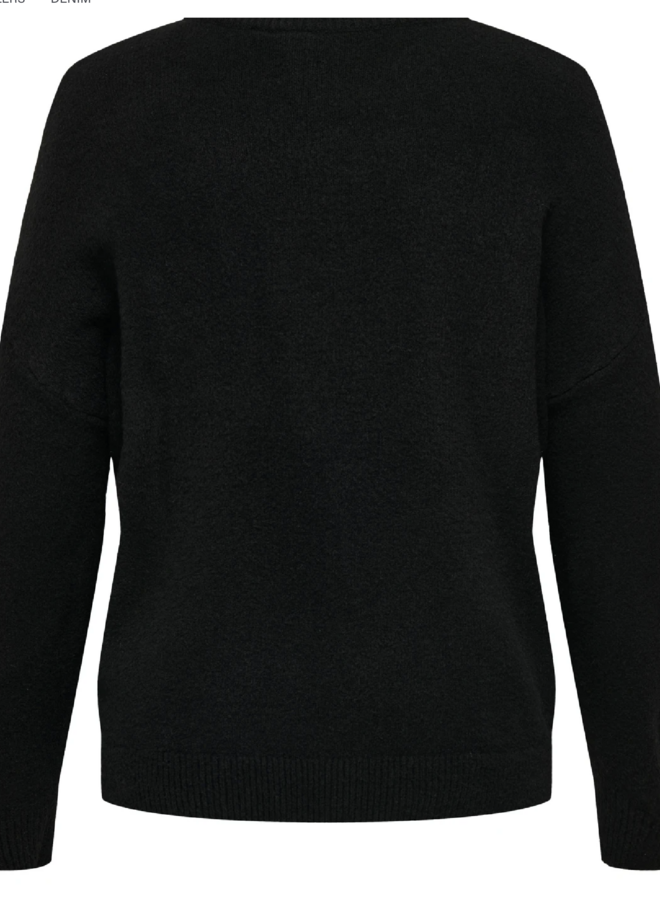 CARDAISY LS O-NECK BLING EX KNT Black/Red Rhines