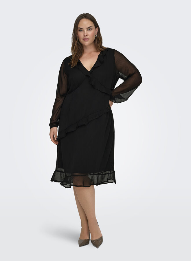 CARINDIGO LIFE LS CALF DRESS AOP BF Black
